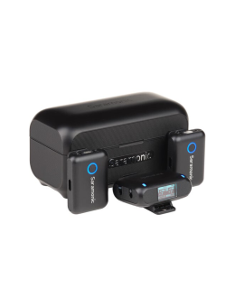 Kit microfon wireless Saramonic Blink500B2+ 2TX+RX 2.4 GHz, display OLED, carcasa incarcare, 1250mAh