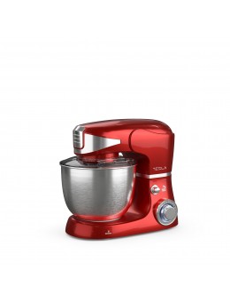 Robot de bucatarie Tesla KR600RA, 1000 W, 6 vitezebol inox 5 L, masina de tocat+blender, Rosu
