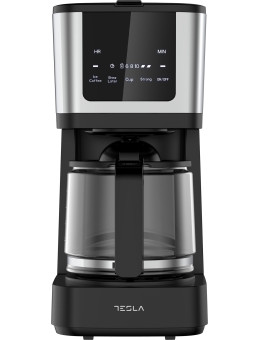 Cafetiera digitala Tesla CMF200BX, 900W, 1.25 LDisplay digital, Negru/ Inox