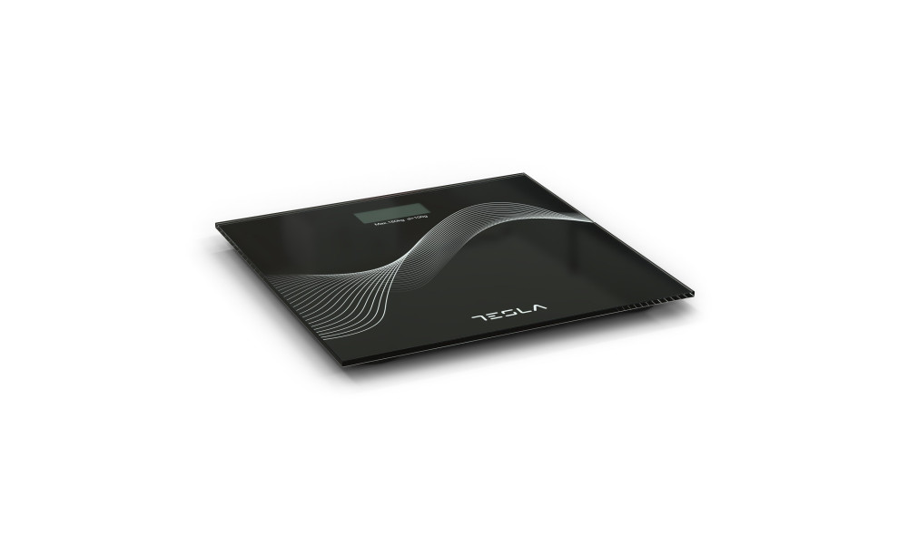 Cantar corporal Tesla BS102B, 180kg, baterii 2xAAA30x30cm, Negru