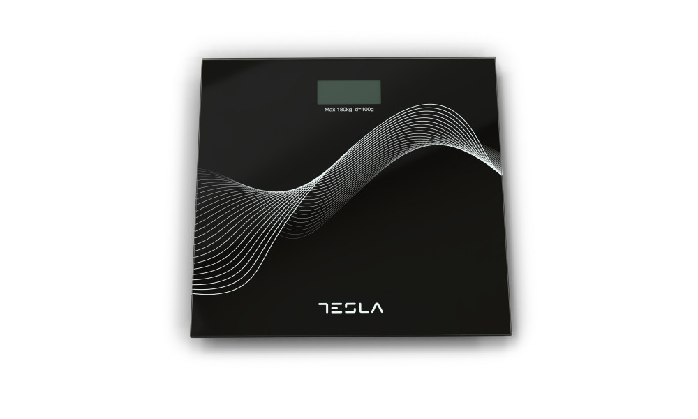 Cantar corporal Tesla BS102B, 180kg, baterii 2xAAA30x30cm, Negru