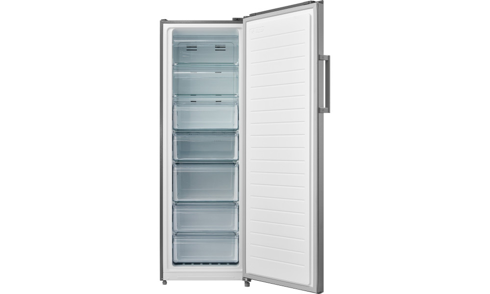 Congelator vertical Tesla RU2400FMXE, E, 238L,H172 Full No Frost, Functie frigider, Display, Inox