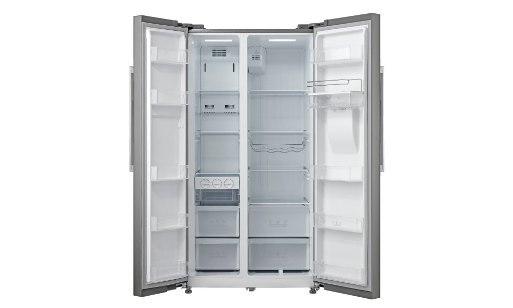 Frigider side-by-side Tesla RB5201FMXE, E, 535LH177, Total No Frost, Dozator apa, LED, Inox