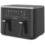 Friteuza aer cald Tesla AF900BSD, 9 L, 2400WPanou digital, cos dublu, 8 programe, Negru