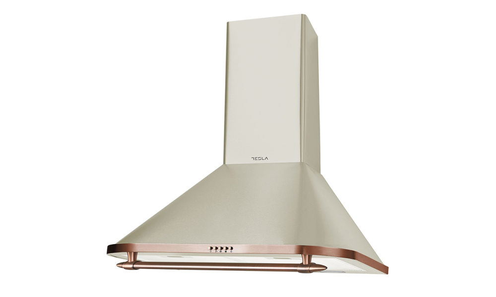 Hota decorativa retro Tesla DC600AIP, 60cm, Crem 1-motor 190W, 630m3/h, 3 trepte, LED 2x2W