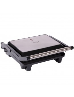 Gratar electric Tesla GR200BX, 1000W Placi neaderente tip grill 25.5x18 cm, Negru/ Inox