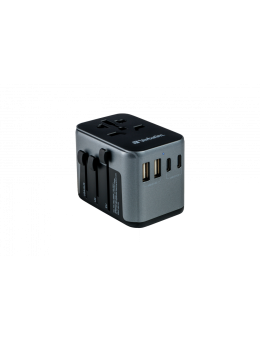 Adaptor universal Verbatim UTA-03, 6-in-1, PD30W Priza cu USB-C PD si QC, 2 x USB-C, 2 x USB-A