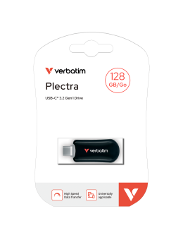 USB Flash Drive Verbatim, Plectra,128GB, USB-C, BK USB 3.2 Gen 1