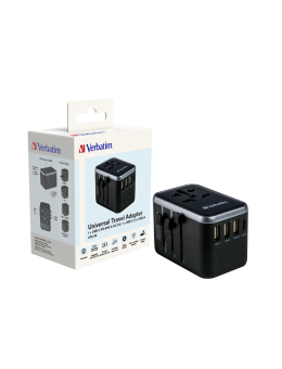 Adaptor universal Verbatim UTA-04, 6-in-1, PD61W Priza cu USB-C PD si QC, USB-C, 3 x USB-A