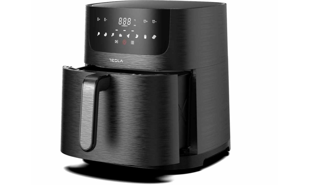 Friteuza aer cald Tesla AF800B, 8 L, 1800WPanou digital, 8 programe, Negru