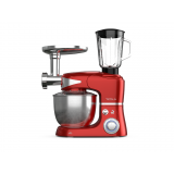 Robot de bucatarie Tesla KR600RA, 1000 W, 6 vitezebol inox 5 L, masina de tocat+blender, Rosu