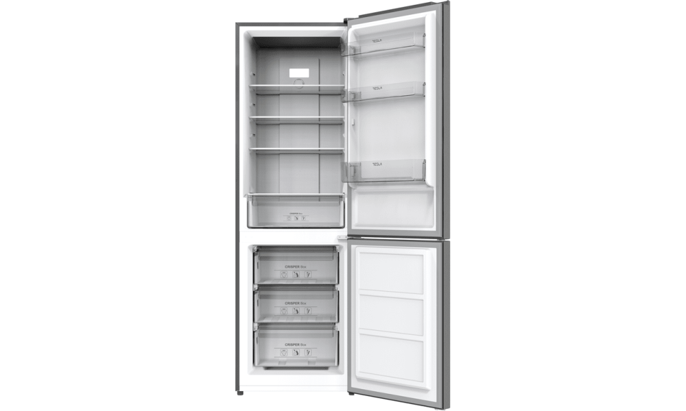 Combina frigorifica Tesla RC3200FHXE,293L,H185NO Frost, iluminare LED, Inox